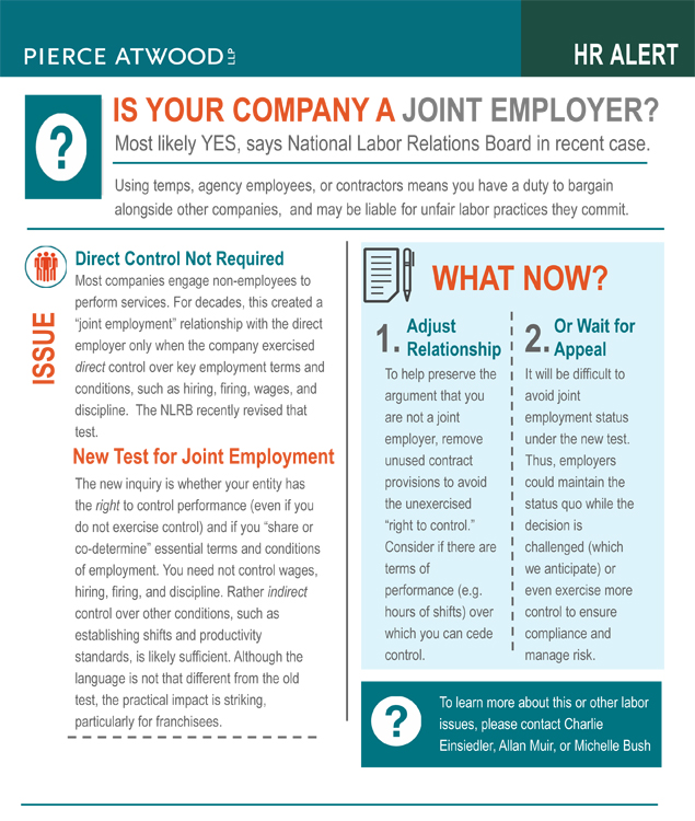 Is Your Company a Joint Employer? Pierce Atwood